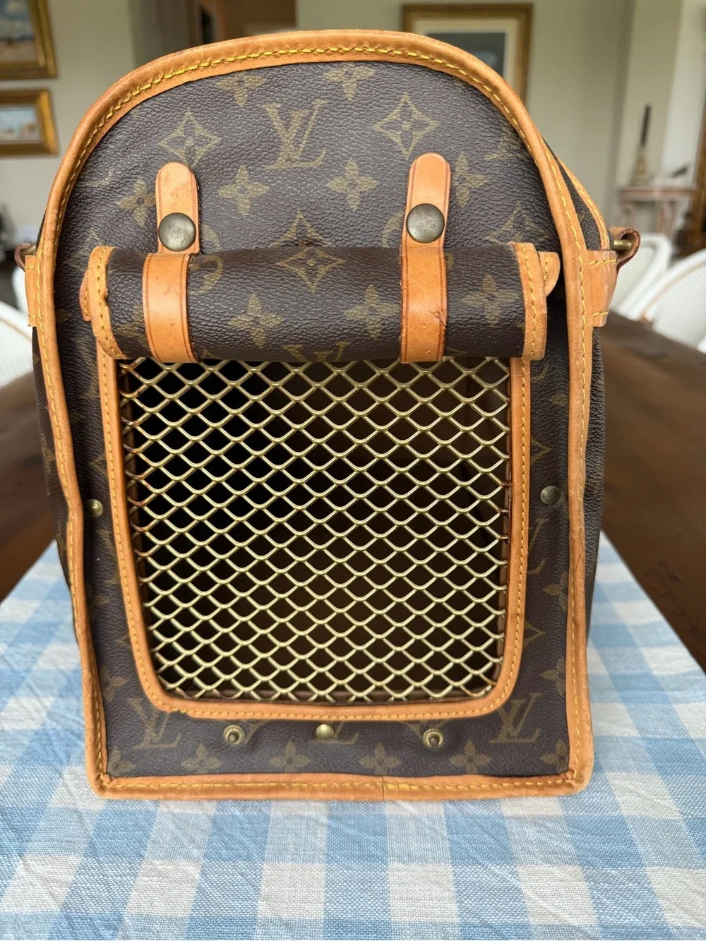 Vintage Louis Vuitton Sac Chien 40 Monogram Pet Carrier.